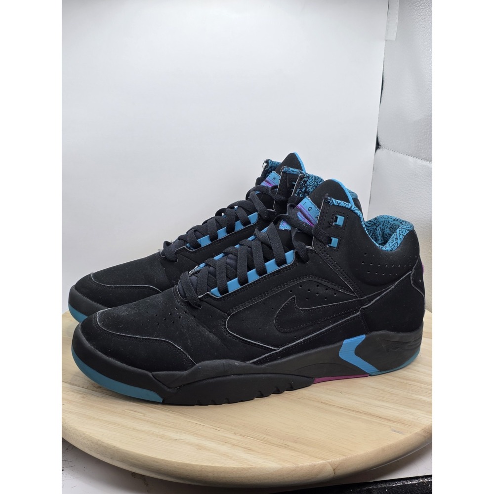 Mens Size 9.5 - Nike Air Flight Lite II Mid Black Cyber Teal